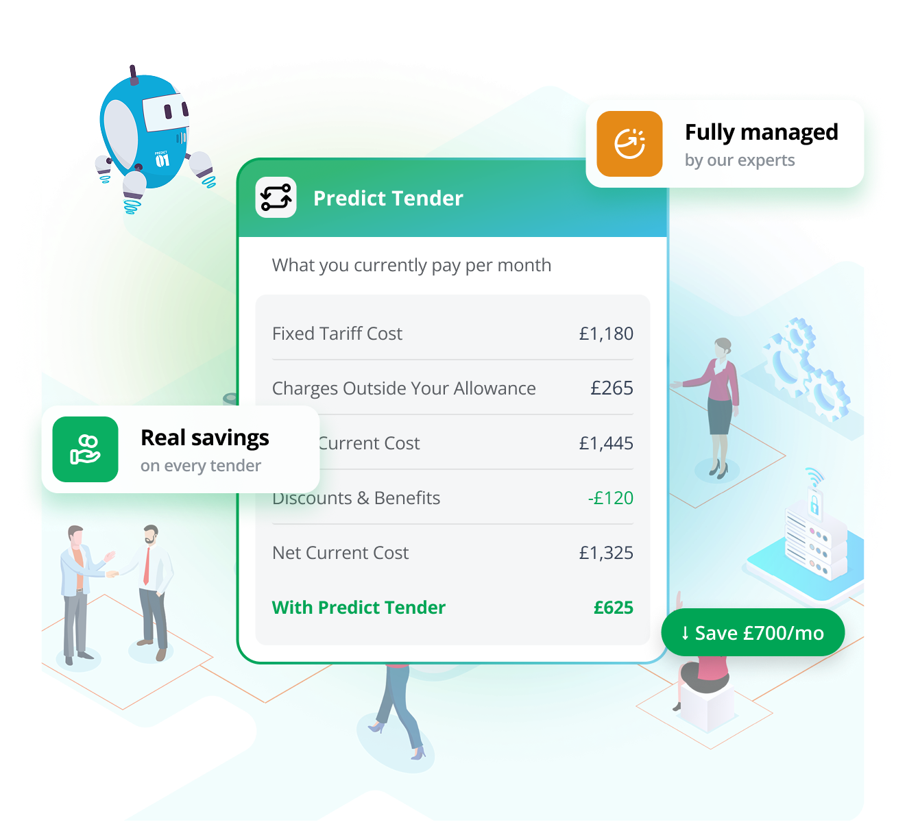 Predict Tender cost breakdown and savings